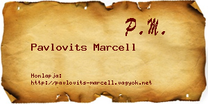 Pavlovits Marcell névjegykártya
